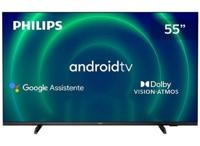 Smart TV Philips Android Tela 55" 55pug7406/78 4k Google Assistant Comando de Voz Dolby Vision/atmos Vrr/allm, Bluetooth