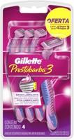 Aparelho de Depilação Descartável Gillette Prestobarba3 Feminino - 4 unidades