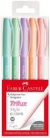 Caneta Esferográfica, Faber-Castell, Trilux Style Colors, 5 Cores Pastéis