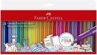 Caneta Ponta Fina, Faber-Castell, Fine Pen Colors, 24 Cores