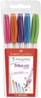 Caneta Trilux Cartela com 5 Cores, Faber-Castell, 032/ESC, Multicor