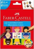 Canetinha, Faber-Castell, Caras & Cores, 15.0112CCZF, 6 Cores + 6 Tons de Pele