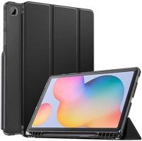 Capa para tablet Samsung Galaxy Tab S6 Lite 10.4” 2020 WB - Auto hibernação, silicone flexível, suporte para leitura, compartimento para S-Pen (Preto)
