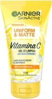 Gel de Limpeza Facial Antibacteriano Garnier Uniform & Matte Vitamina C, 150ml, Incolor