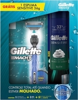 kit-aparelho-de-barbear-gillette-mach3-1-unidade-refis-para-barbear-gillette-mach3-3-unidades-espuma-de-barbear-gillette-sensitive-56g-gillette - Imagem
