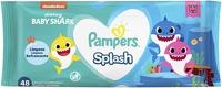 Lenços Umedecidos Pampers Splashers Baby Shark - 48 lenços