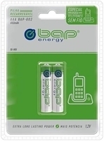 Pilhas Bap Energy, Pilha Recarregável, AAA, 650MAH, 1.2V, Pacote com 2, Profissional, Pequeno - Imagem da Promoção