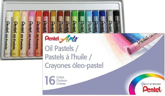 giz-pastel-oleoso-pentel-arts-16-cores - Imagem