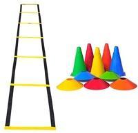 kit-treino-agilidade-funcional-ginastica-futebol-cones-chapeu-chines-escada-de-agilidade - Imagem