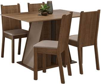 conjunto-sala-de-jantar-mesa-tampo-de-madeira-4-cadeiras-rusticcremabege-marilyn-madesa - Imagem