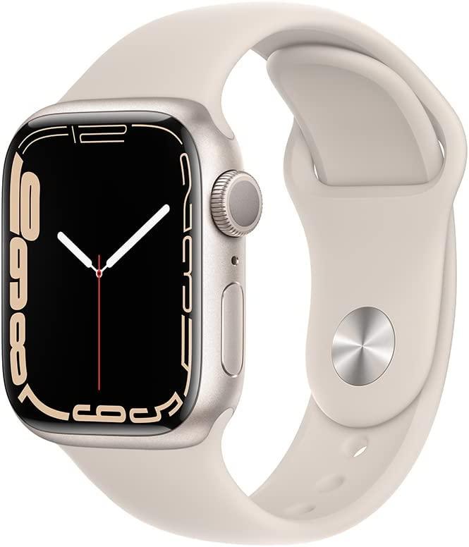 apple-watch-series-7-gps-caixa-em-aluminio-luz-das-estrelas-de-41-mm-com-pulseira-esportiva-luz-das-estrelas - Imagem