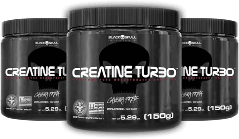 kit-3x-creatine-turbo-suplemento-alimentar-black-skull-150g-caveira-preta-creatina-monohidratada-sem-sabor - Imagem
