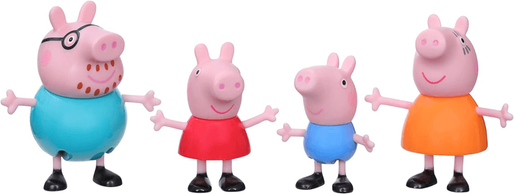 kit-peppa-pig-4-figuras-peppa-e-a-familia-pig-para-criancas-a-partir-de-3-anos-f2190-hasbro-multicolorido - Imagem