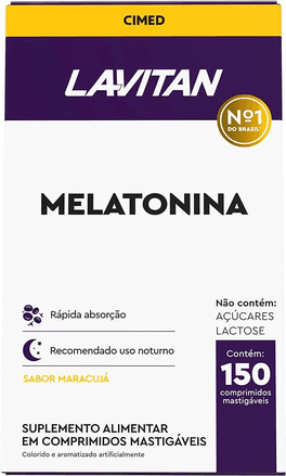 suplemento-alimentar-melatonina-021mg-maracuja-branco-lavitan-150-capsulas-61dl - Imagem