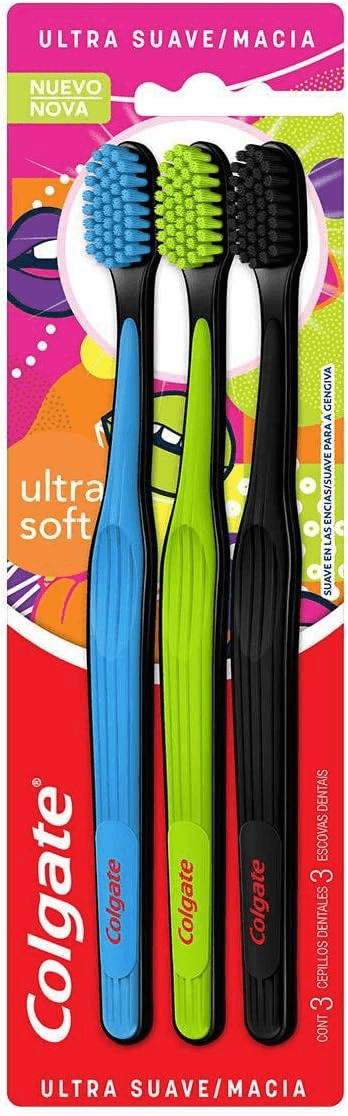 colgate-escova-dental-colgate-ultra-soft-3-unidades-cores-sortidas - Imagem