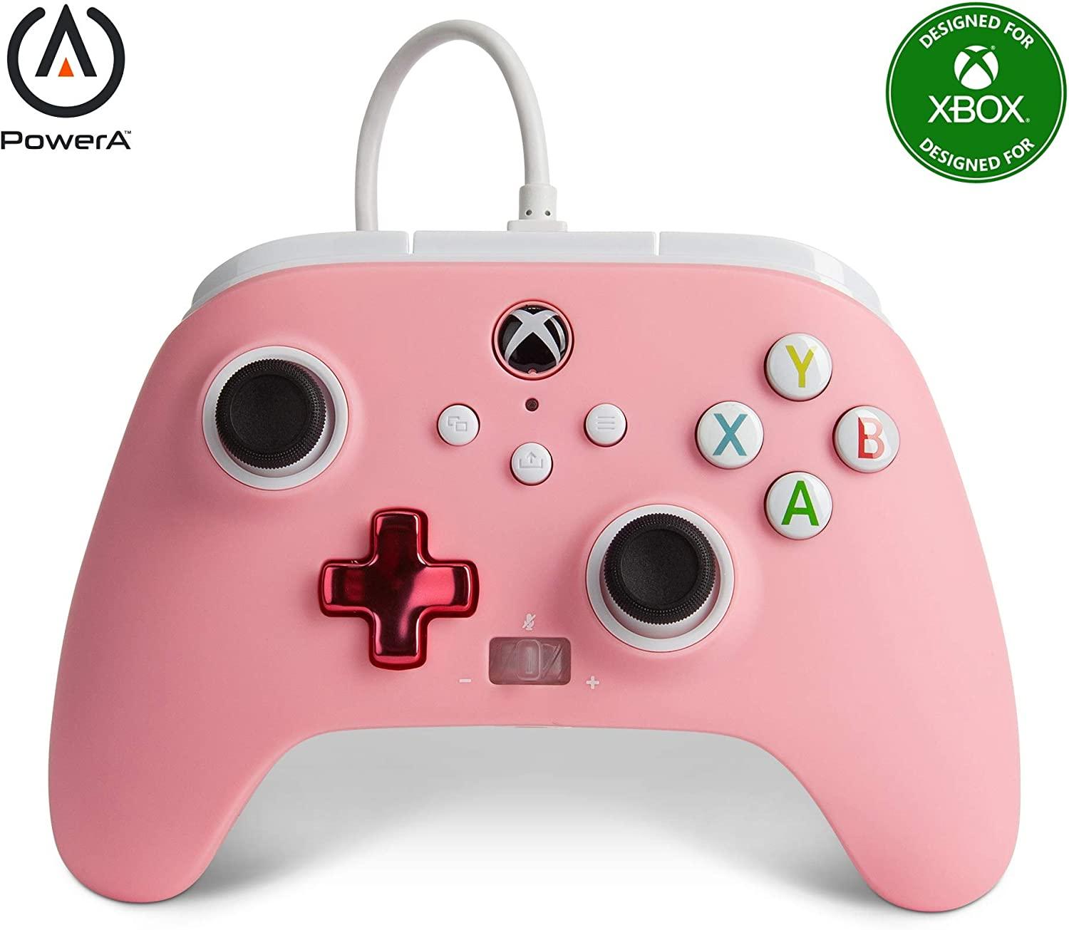 powera-enhanced-wired-controller-for-xbox-pink-gamepad-wired-video-game-controller-gaming-controller-xbox-series-xs-xbox-one-xbox-series-x - Imagem