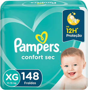 fralda-pampers-confort-sec-xg-148-unidades-pampers - Imagem