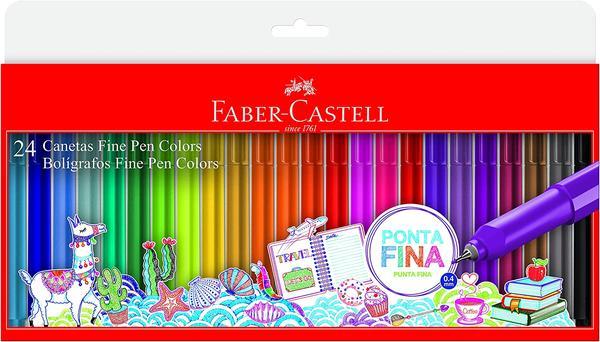 caneta-ponta-fina-faber-castell-fine-pen-colors-24-cores - Imagem