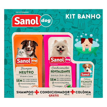 kit-shampoo-condicionador-ganhe-1-colonia-sanol-dog-variado-verde - Imagem