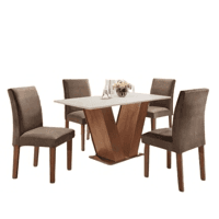 mesa-sala-de-jantar-com-4-cadeiras-tampo-mdf-espanha-yescasa-chocolatesuede-marrom - Imagem