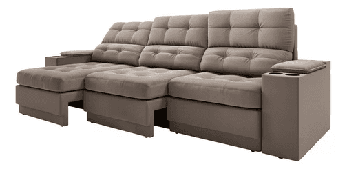 sofa-com-usb-retratil-e-reclinavel-eureka-230m-cor-capuccino - Imagem