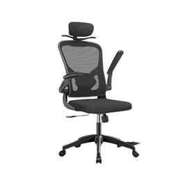 cadeira-de-escritorio-python-fly-suporte-lombar-giratorio-ajustavel-ergonomicamente-com-suporte-de-casacos-preto - Imagem