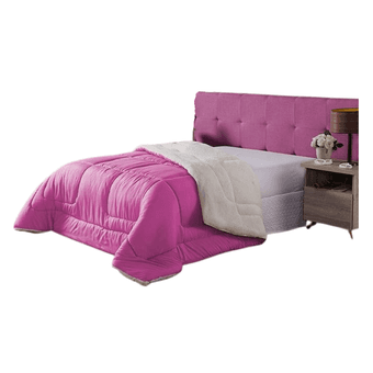 coberdrom-edredom-cobertor-sherpa-casal-queen-dupla-face-pink - Imagem