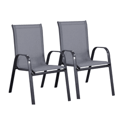 kit-com-2-cadeiras-sling-empilhavel-cinza - Imagem