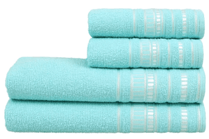 jogo-de-toalhas-de-banho-atlantica-delicata-garden-azul-4-pecas - Imagem