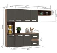 cozinha-compacta-7-portas-2-gavetas-suspensa-armario-e-balcao-anita-tekagrafite-pnr-moveis-fbio - Imagem