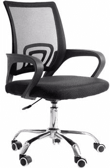 cadeira-de-escritorio-secretaria-base-cromada-com-rodinha-fortt-lisboa-preta-csf02-p-av1g - Imagem