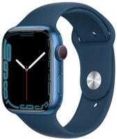 apple-watch-series-7-gps-cellular-45mm-caixa-azul-de-aluminio-com-pulseira-esportiva-azul-abissal - Imagem