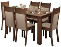 conjunto-sala-de-jantar-madesa-jaine-mesa-tampo-de-madeira-com-6-cadeiras - Imagem