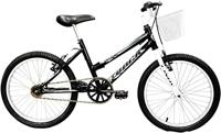 bicicleta-aro-20-cindy-preta-e-lilas-com-cesta-sem-marcha-track-bikes - Imagem