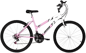 bicicleta-de-passeio-ultra-bikes-esporte-bicolor-aro-24-reforcada-freio-v-brake-18-marchas-feminina-rosa-bebebranco - Imagem