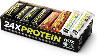 bio2-protein-box-mix-barras-de-proteina-24-barras-8-sabores-vegana-e-sem-gluten - Imagem
