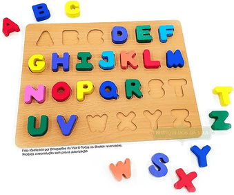 brinquedo-didatico-de-madeira-letra-alfabetica-coloridas - Imagem