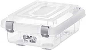 caixa-organizadora-plastica-com-tampa-e-travas-capacidade-de-1-litros-cor-cristal-linha-top-stock-sanremotransparente - Imagem
