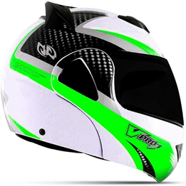 capacete-articulado-v-pro-jet-2-carbon-fundo-branco-58-viseira-fume-brancoverde - Imagem
