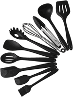 conjunto-kit-de-utensilios-de-cozinha-10-pecas-silicone-inox - Imagem