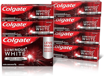 creme-dental-clareador-colgate-luminous-white-carvao-ativado-70g-4-unidades - Imagem