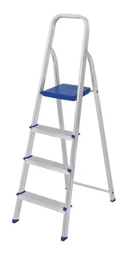 escada-aluminio-4-degraus-mor-5102-prateado-azul - Imagem