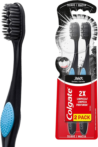escova-dental-colgate-360o-preto-pacote-com-2-unidades - Imagem