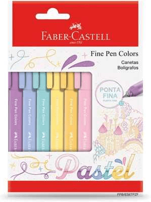 faber-castell-fine-pen-colors-pastel-ctl-6-unid-modelofpbes6tpzf - Imagem