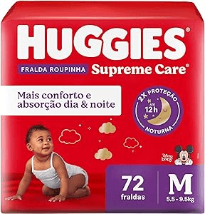huggies-fralda-huggies-supreme-care-roupinha-m-72-fraldas - Imagem