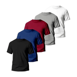 kit-5-camisetas-basicas-masculina-dry-fit-lisa-tradicional - Imagem