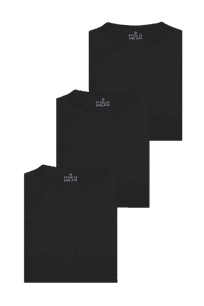 kit-3-camisetas-masculinas-basicas-algodao-polo-wear-preto - Imagem