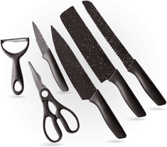 jogo-de-facas-kit-6-pecas-conjunto-inox-gourmet-antiaderente-churrasco-cozinha - Imagem