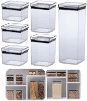 kit-6-potes-tampa-hermetico-porta-alimentos-mantimentos-armario-cozinha-paramount - Imagem