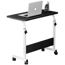 mesa-ajustavel-dobravel-mesa-de-cabeceira-multifunctional-mesa-de-notebook-lateral-com-ajuste-de-altura-preto - Imagem
